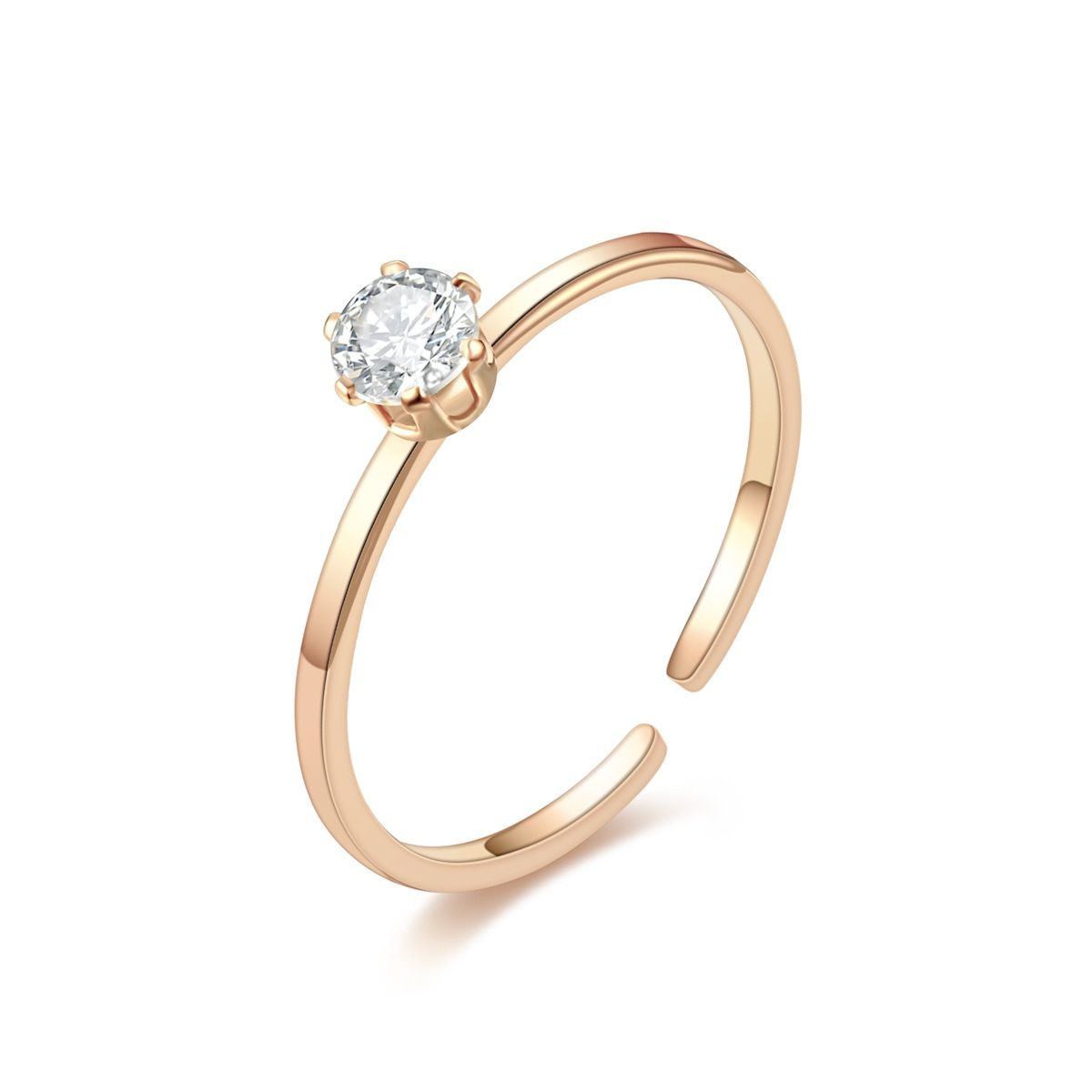 https://m.clubbella.co/product/molten-rose-gold-solitary-ring/ Molten Rose Gold minimal zircon ring (2)